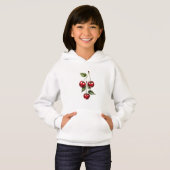 Kids' Cherry Illustration White Hoodie (正面フル)
