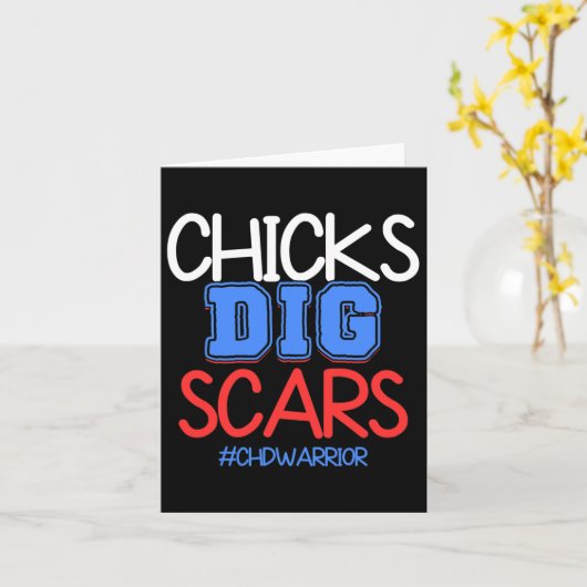 Kids Chicks Dig Scar Chd Warrior Awareness Survivo カード (黄色い花)