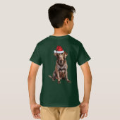 Kids Chocolate Labrador Dog Lover Funny Christmas Tシャツ (裏面フル)