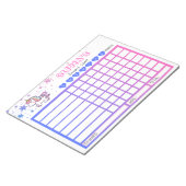 Kids Choreチャート、パーソナライズされたUnicornチャート ノートパッド (アングル)