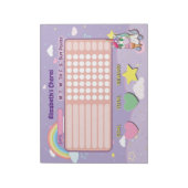 Kids Chore Board Unicornリストのメモ帳 ノートパッド (回転)