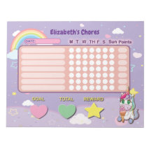 Kids Chore Board Unicornリストのメモ帳