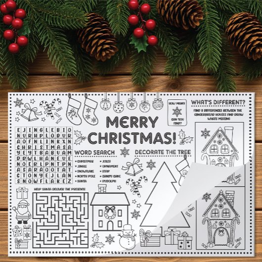 Kids Christmas Activity Pad and Placemat  ペーパーパッド