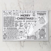Kids Christmas Activity Pad and Placemat  ペーパーパッド (折り畳み)