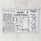 Kids Christmas Activity Pad and Placemat  ペーパーパッド (正面)