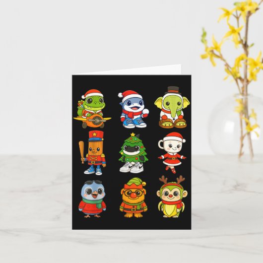 Kids Christmas Brainrot Pajama Boy Los Dicen Ai Ho カード (黄色い花)