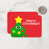 Kids Christmas Cartoon Christmas Tree ノートカード (正面/裏面インサイチュ)