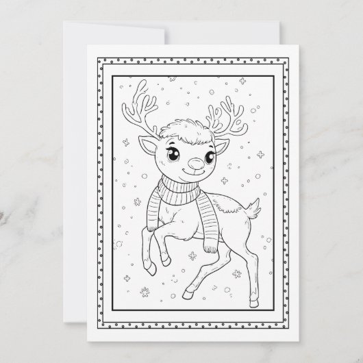 Kids Christmas Coloring Flat Note Card シーズンカード (正面)