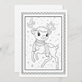 Kids Christmas Coloring Flat Note Card シーズンカード (正面/裏面)