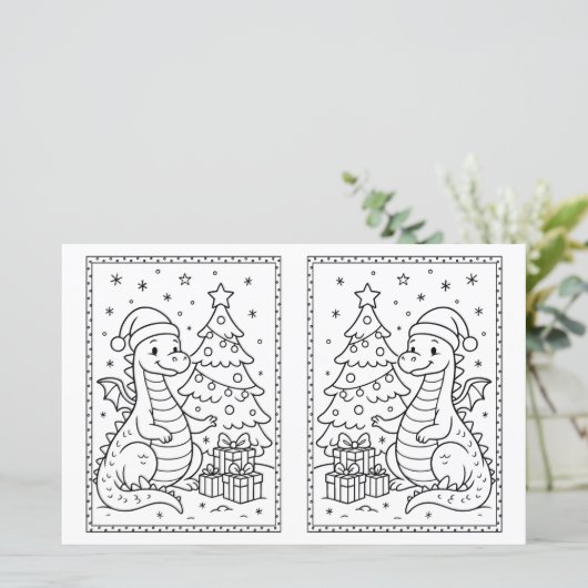 Kids Christmas Coloring Page Baby Dinosaur (スタンド正面)