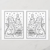 Kids Christmas Coloring Page Baby Dinosaur (正面)