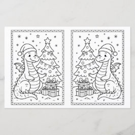 Kids Christmas Coloring Page Baby Dinosaur