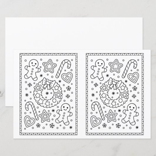 Kids Christmas Coloring Page Christmas Gingerbread (正面/裏面)