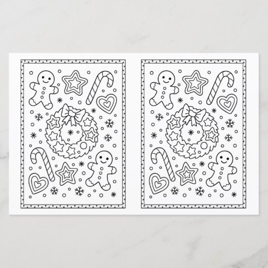 Kids Christmas Coloring Page Christmas Gingerbread (正面)