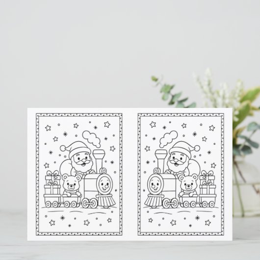 Kids Christmas Coloring Page Santa Train (スタンド正面)
