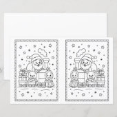 Kids Christmas Coloring Page Santa Train (正面/裏面)