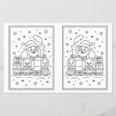 Kids Christmas Coloring Page Santa Train (正面)