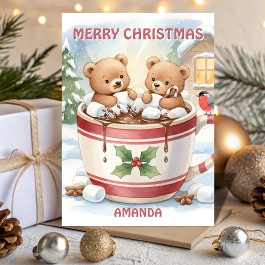 Kids Christmas Cozy Cocoa Bears シーズンカード