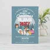 Kids Christmas Pajama Party Sleepover Holiday RSVP 招待状 (スタンド正面)