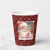 Kids Christmas Paper Cups Cute Santa and Rudolph  紙コップ (裏面)