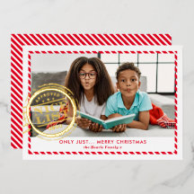 KIDS CHRISTMAS PHOTOおもしろい素敵なリストスタンプ赤金ゴールド