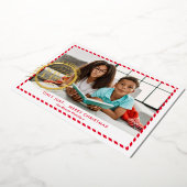 KIDS CHRISTMAS PHOTOおもしろい素敵なリストスタンプ赤金ゴールド 箔シーズンカード (回転した状態)