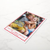 KIDS CHRISTMAS PHOTOかわいい素敵なリストスタンプ赤金ゴールド 箔シーズンカード (回転した状態)