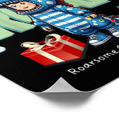 Kids Christmas Roar Dinosaur Kids Boys Xmas Gift ポスター (角)