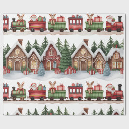 Kids Christmas Wrapping Paper – Toyland and Train  ラッピングペーパー