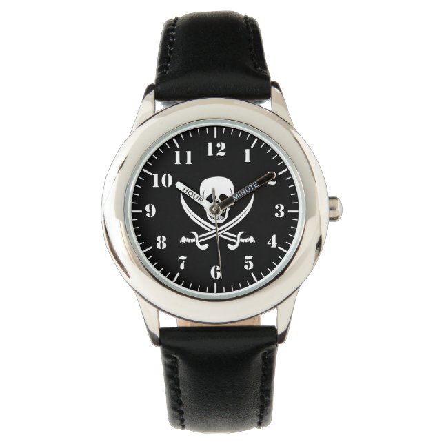 Kids Classic Watch-Pirate Skull 腕時計 (正面)