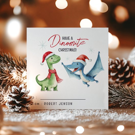 Kids Classroom Dinosaur Christmas Holiday シーズンカード