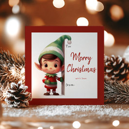 Kids Classroom Elf Christmas Holiday Card シーズンカード