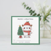 Kids Classroom Kawaii reindeer Christmas Holiday シーズンカード (スタンド正面)