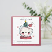 Kids Classroom Kawaii Snow Globe Christmas Holiday シーズンカード (スタンド正面)