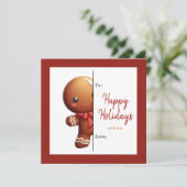 Kids Classroom Personalized Gingerbread Christmas シーズンカード (スタンド正面)