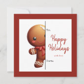 Kids Classroom Personalized Gingerbread Christmas シーズンカード (正面)