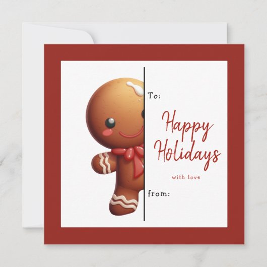 Kids Classroom Personalized Gingerbread Christmas シーズンカード (正面)