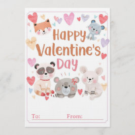 Kids Classroom Valentine Cards | Cute Cartoons 招待状