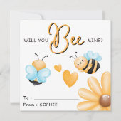 Kids Classroom Will You Bee Mine? Valentines Day シーズンカード (正面)