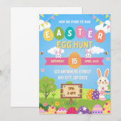 Kids Colorful Easter Egg Hunt Invitation 招待状 (正面/裏面)
