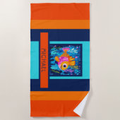 Kids Colorful Fish ビーチタオル (正面)