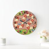 Kids Colorful Race Track Board Game ラージ壁時計 (ホーム)