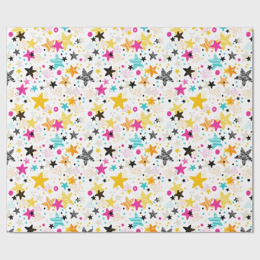 Kids Colorful Stars ラッピングペーパー (フラット)