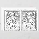 Kids Coloring Santa Paper Christmas Card Template (正面/裏面)