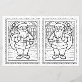Kids Coloring Santa Paper Christmas Card Template (正面)