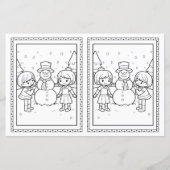 Kids Coloring Snowman Paper Christmas Card  (正面)