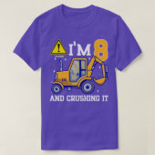 Kids Construction Truck 8th Birthday 8 Years Old D Tシャツ (デザイン正面)