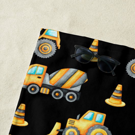 Kids' Construction Truck – Fun & Customizable ビーチタオル (インサイチュ)
