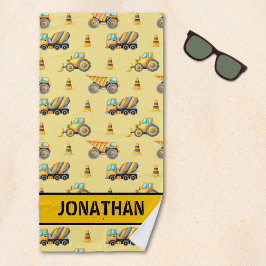 Kids' Construction Truck – Fun & Customizable ビーチタオル