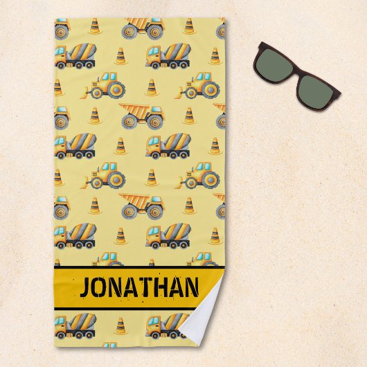 Kids' Construction Truck – Fun & Customizable ビーチタオル